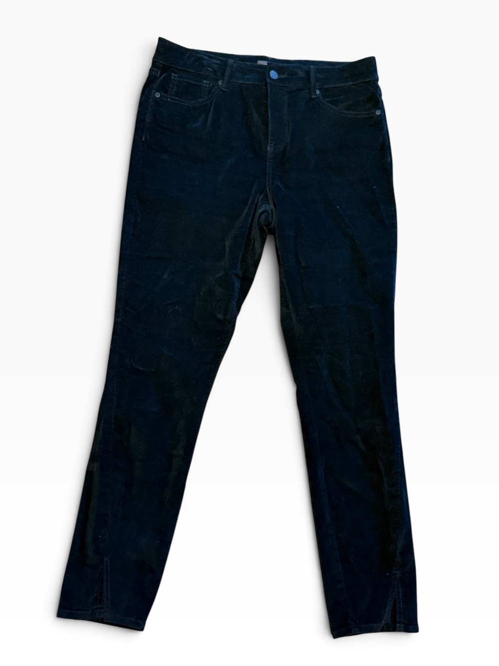 NYDJ Ami Skinny Black Velvet Jeans Womens Size 8 x 28.5